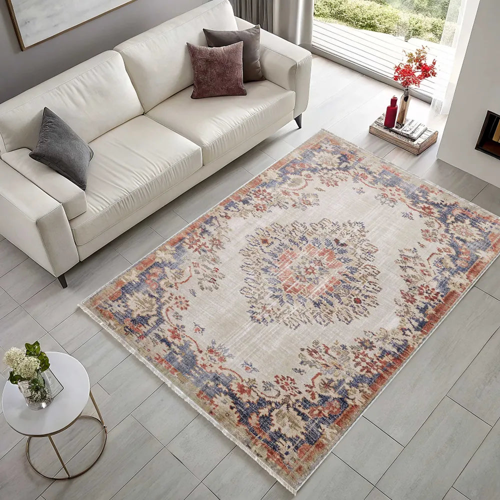 Tapis Classique Vintage Gris Lavable Aïda, vue 4