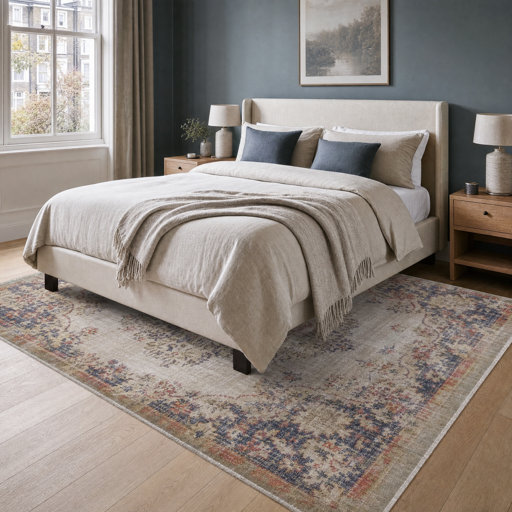 Tapis Classique Vintage Gris Lavable Aïda, vue 6