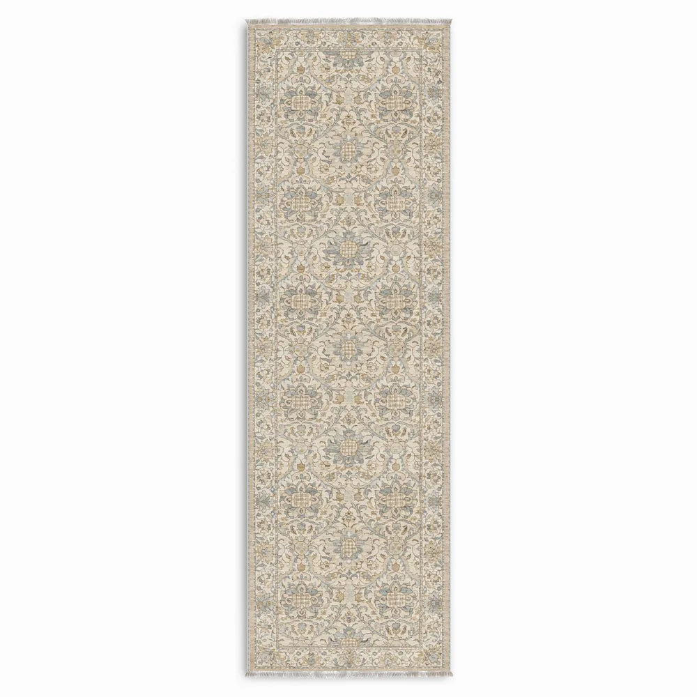 Tapis Géométrique Vintage Crème et Blanc Lavable Coline, vue 7