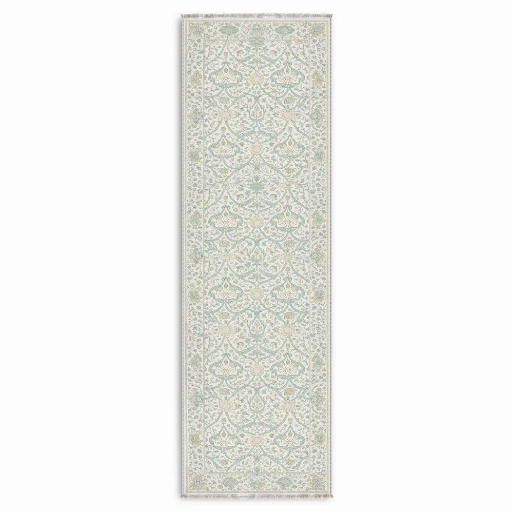 Tapis Classique Vintage Crème et Blanc Lavable Lison, vue 7
