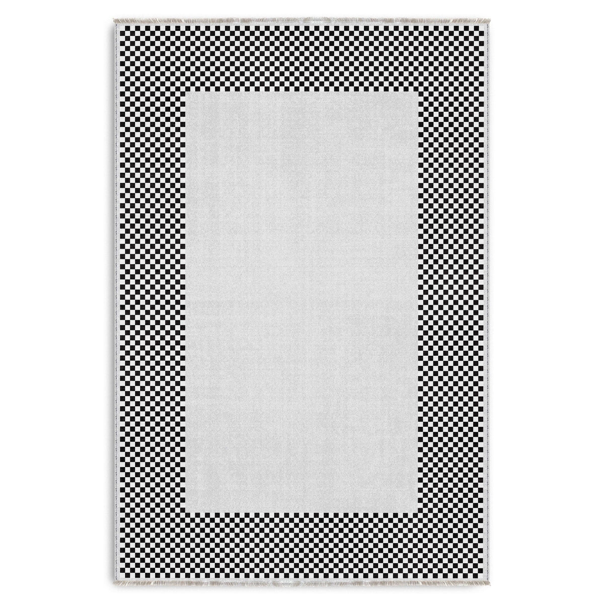 Tapis Géométrique Moderne Crème et Blanc Lavable Yuna, vue 10