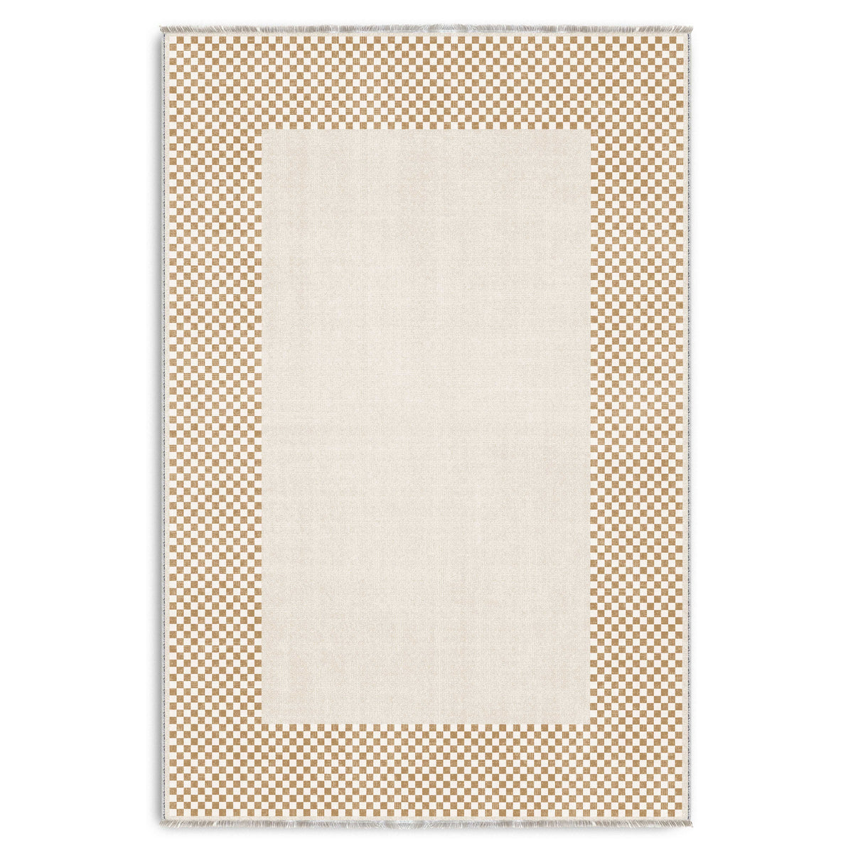 Tapis Géométrique Moderne Crème et Blanc Lavable Suzanne, vue 10