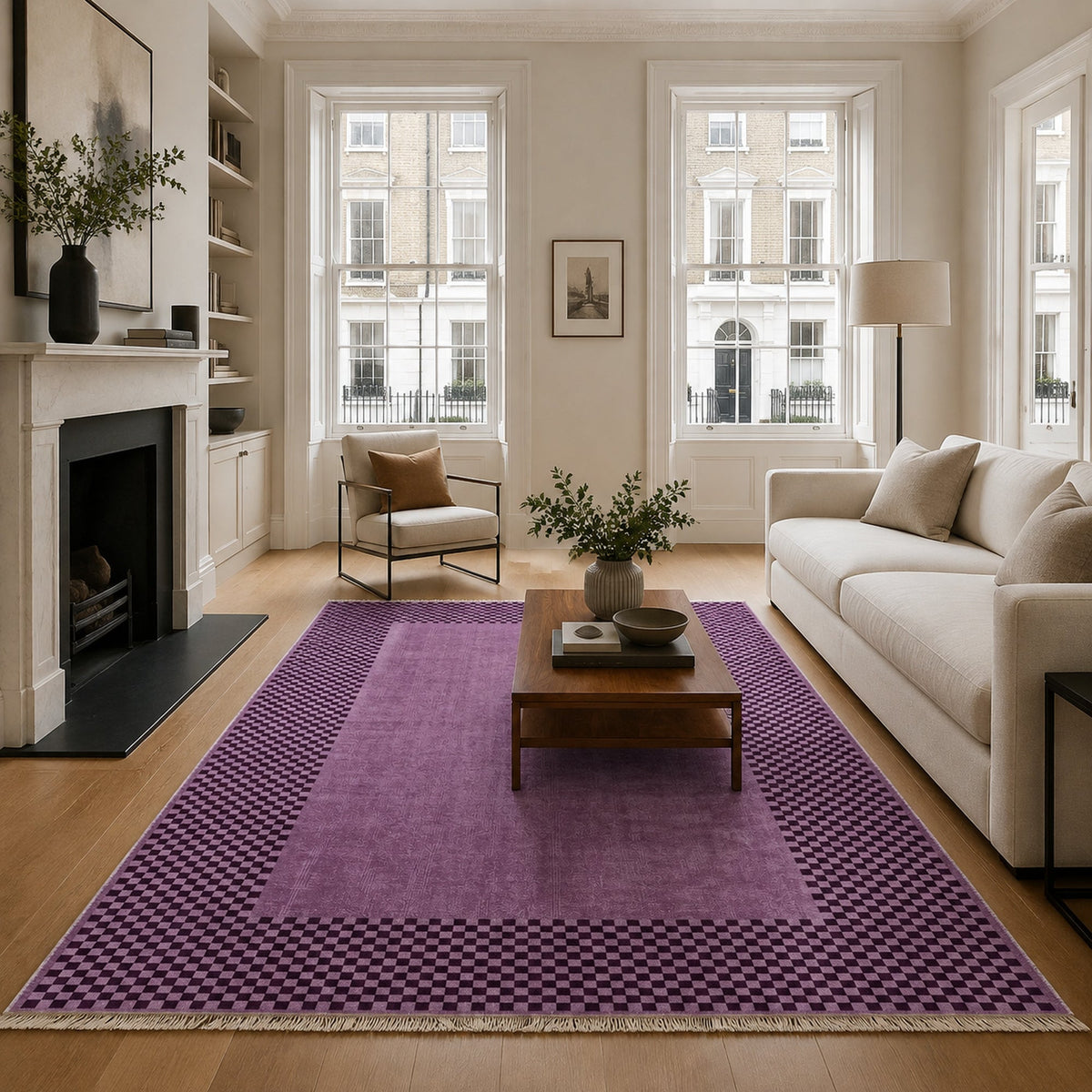 Tapis Géométrique Moderne Gris Lavable Zélie, vue 9