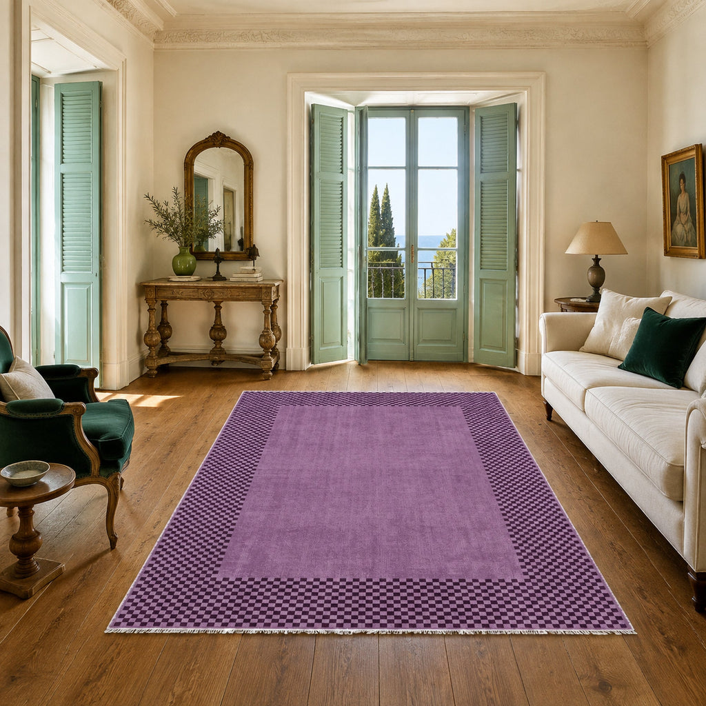 Tapis Géométrique Moderne Gris Lavable Zélie, vue 8