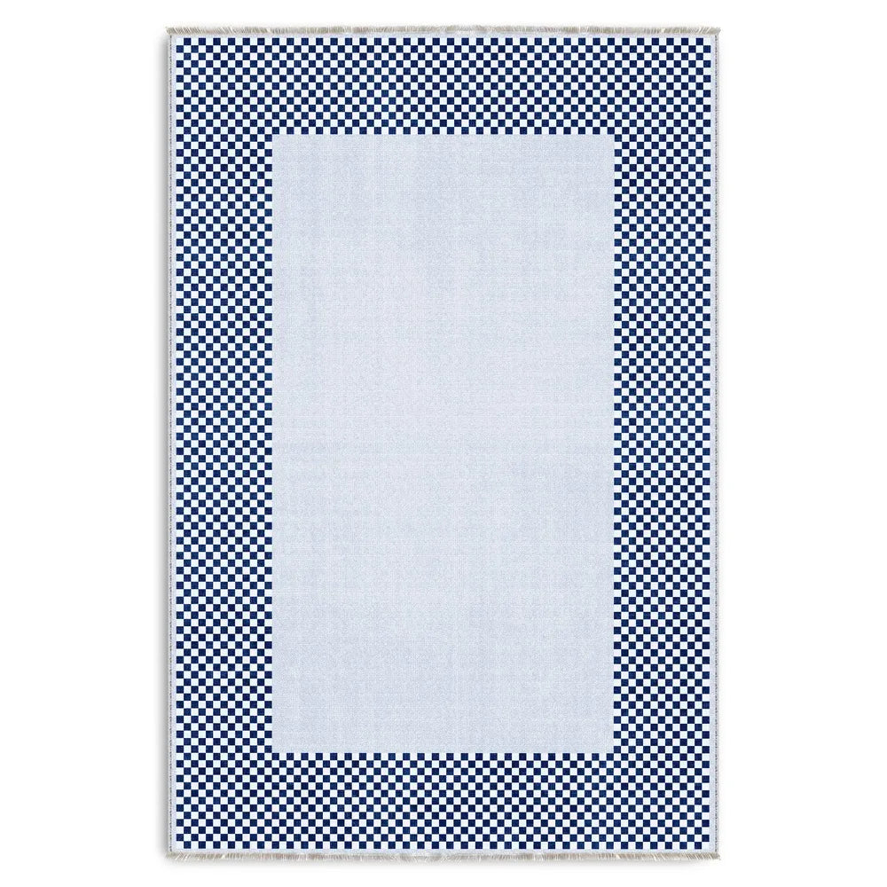 Tapis Géométrique Moderne Crème et Blanc Lavable Aïda, vue 10