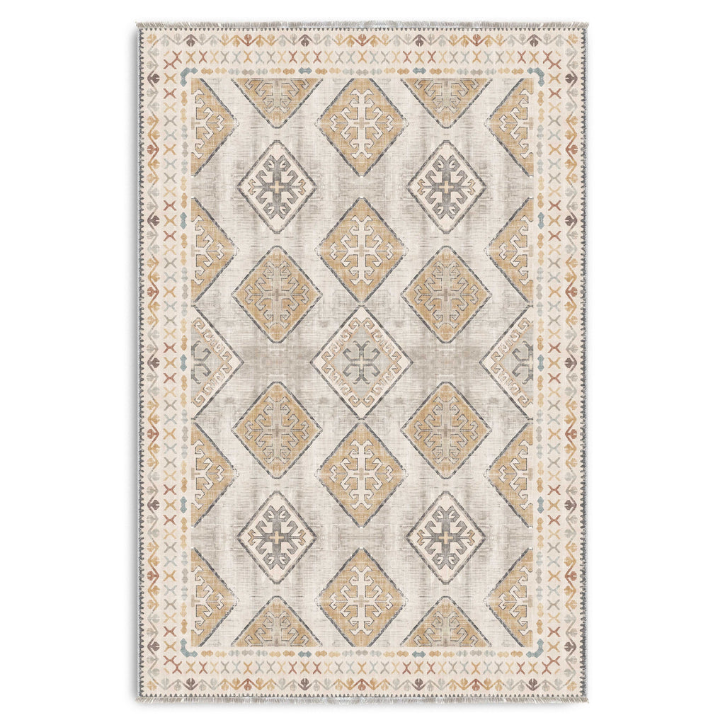 Tapis Classique Crème et Blanc Lavable Pamina, vue 10