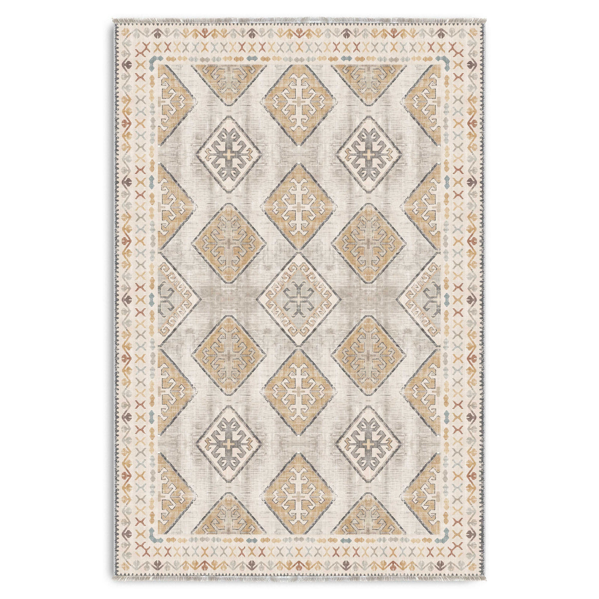 Tapis Classique Crème et Blanc Lavable Pamina, vue 10