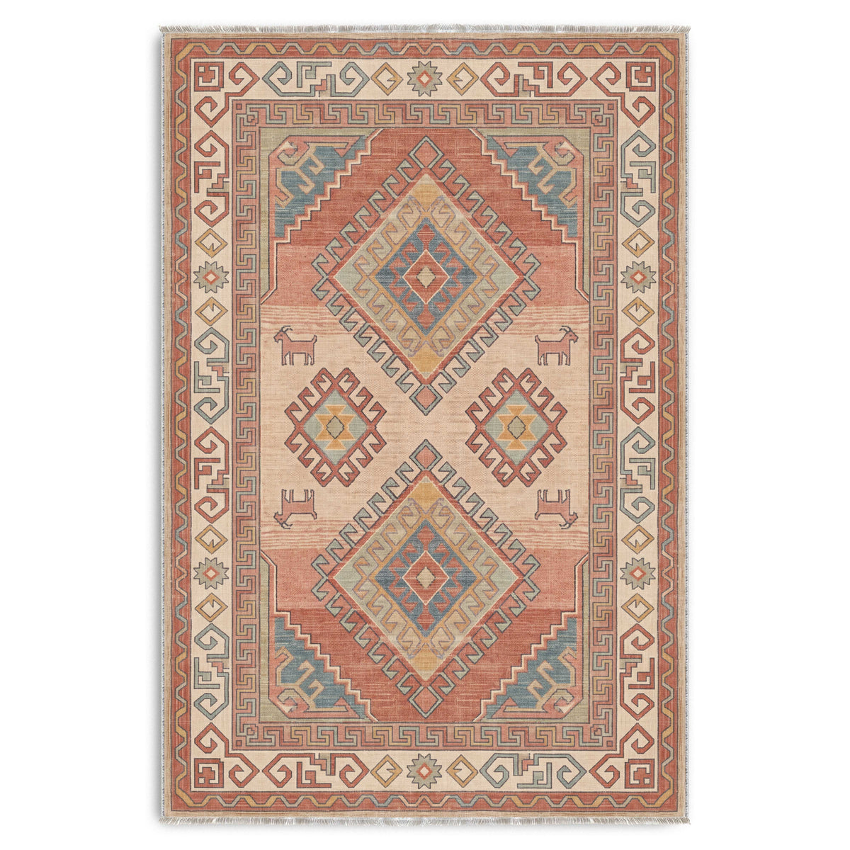 Tapis Ethnique Bleu Marine Lavable Liora, vue 10