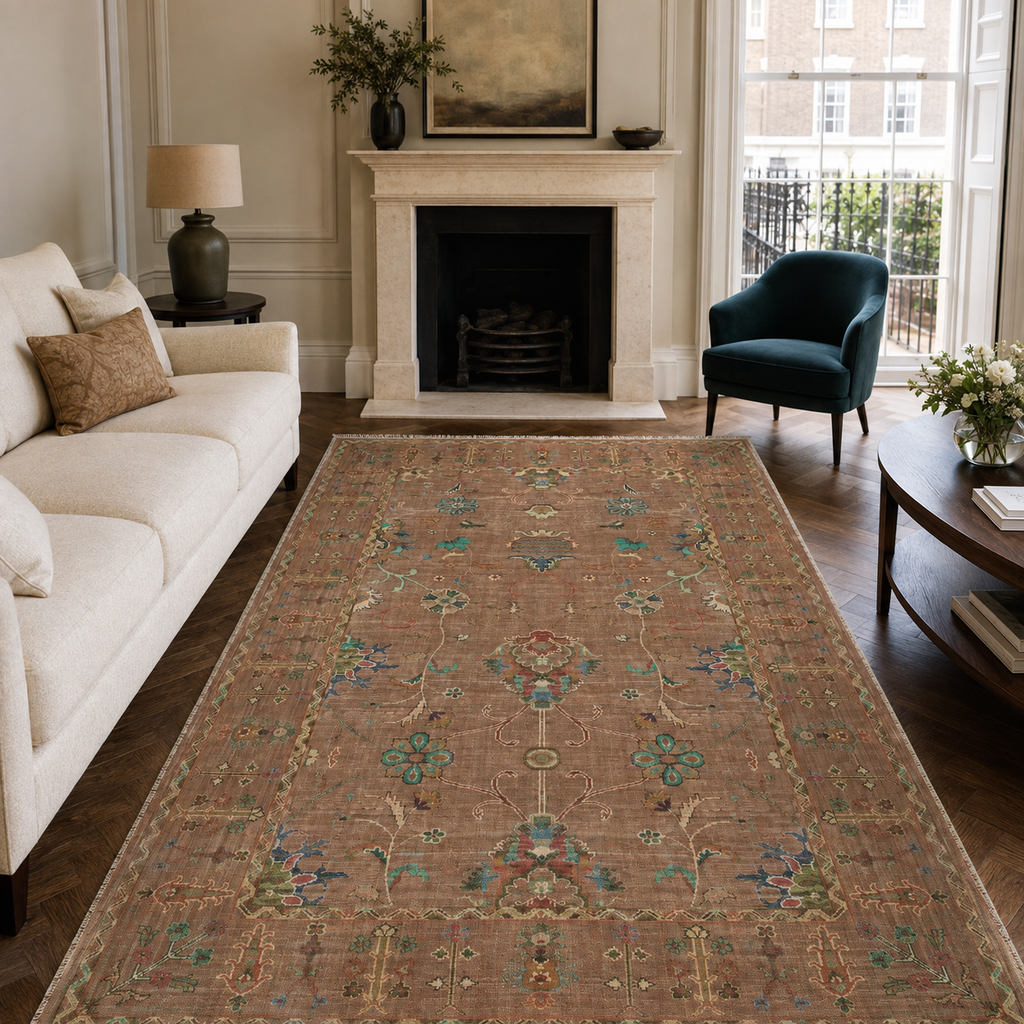 Tapis Classique Bleu Marine Lavable Anouk, vue 9