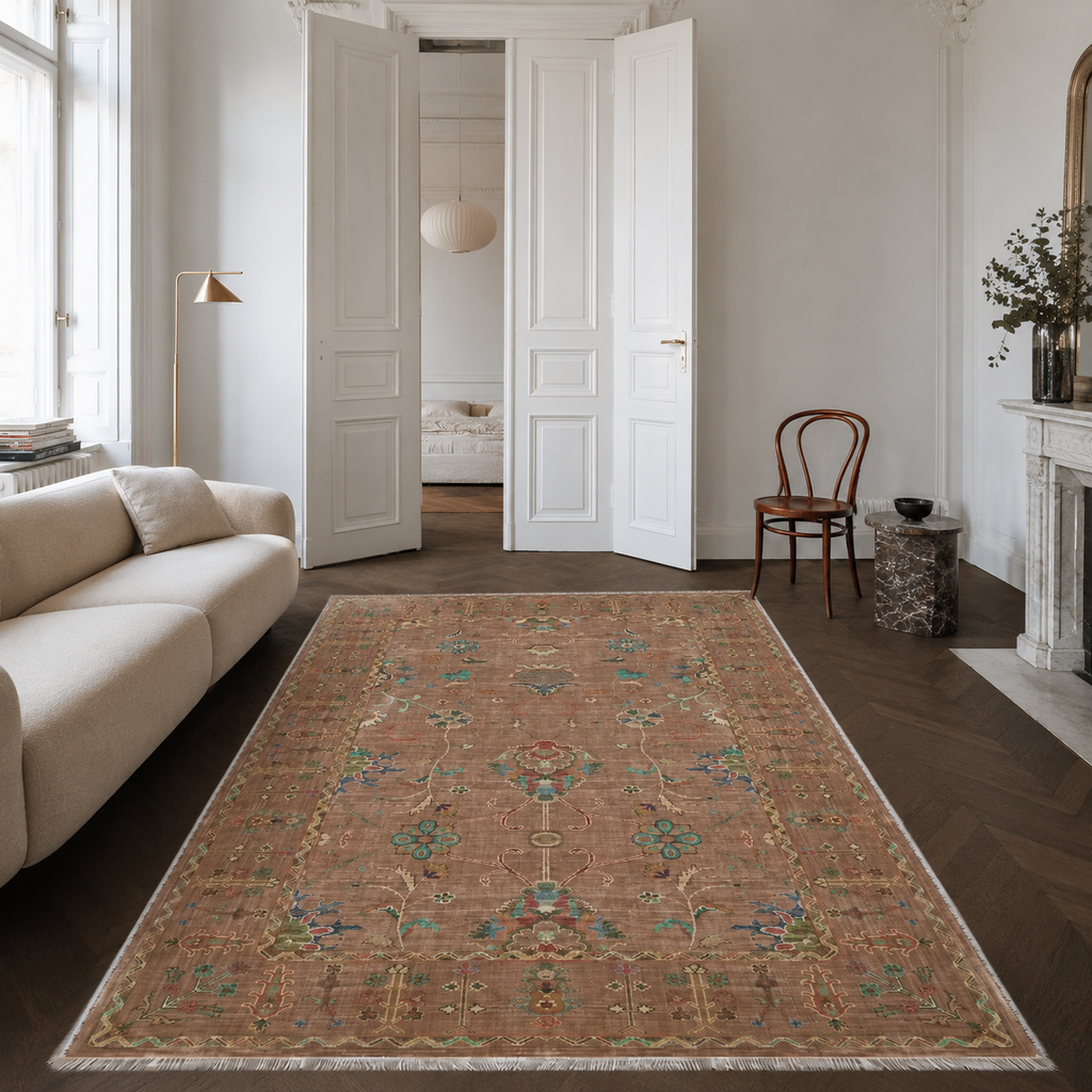 Tapis Classique Bleu Marine Lavable Anouk, vue 6