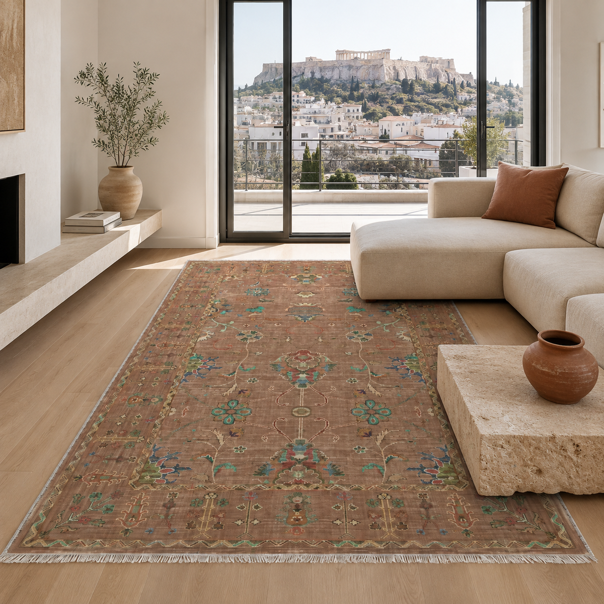Tapis Classique Bleu Marine Lavable Anouk, vue 8