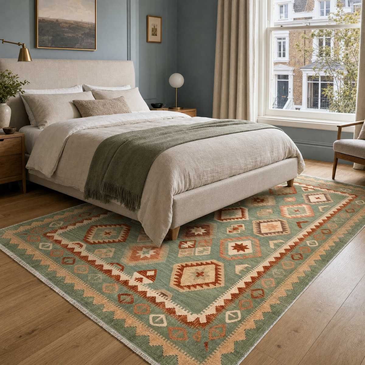 Tapis Ethnique Vintage Gris Lavable Éloi, vue 6