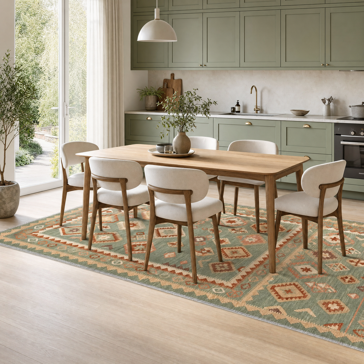Tapis Ethnique Vintage Gris Lavable Éloi, vue 8