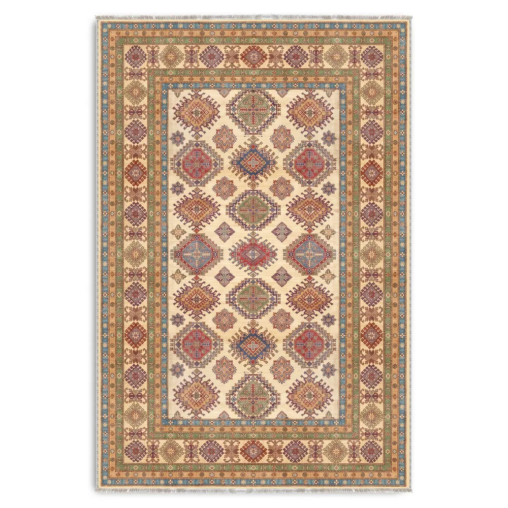 Tapis Ethnique Crème et Blanc Lavable Adèle, vue 5
