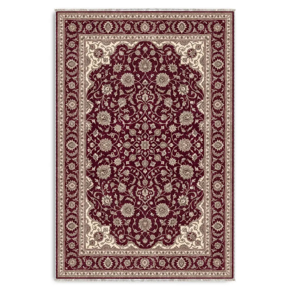 Tapis Classique Vintage Crème et Blanc Lavable Basile, vue 10
