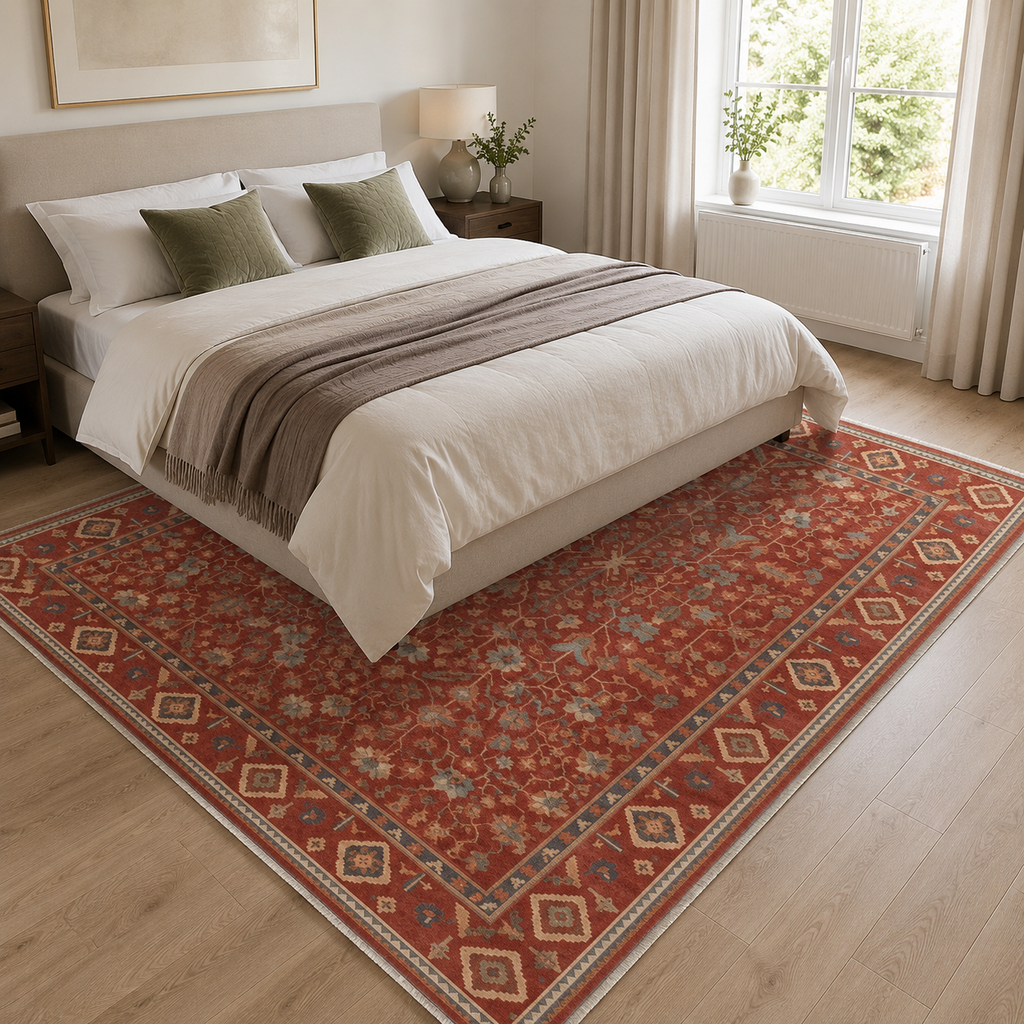 Tapis Ethnique Bordeaux Lavable Aline, vue 6