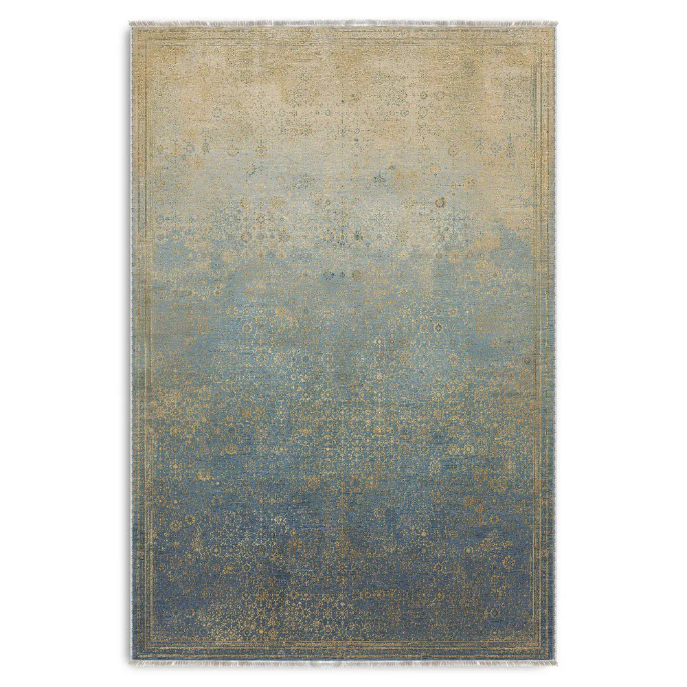 Tapis Abstrait Bleu Marine Lavable Bérénice, vue 10