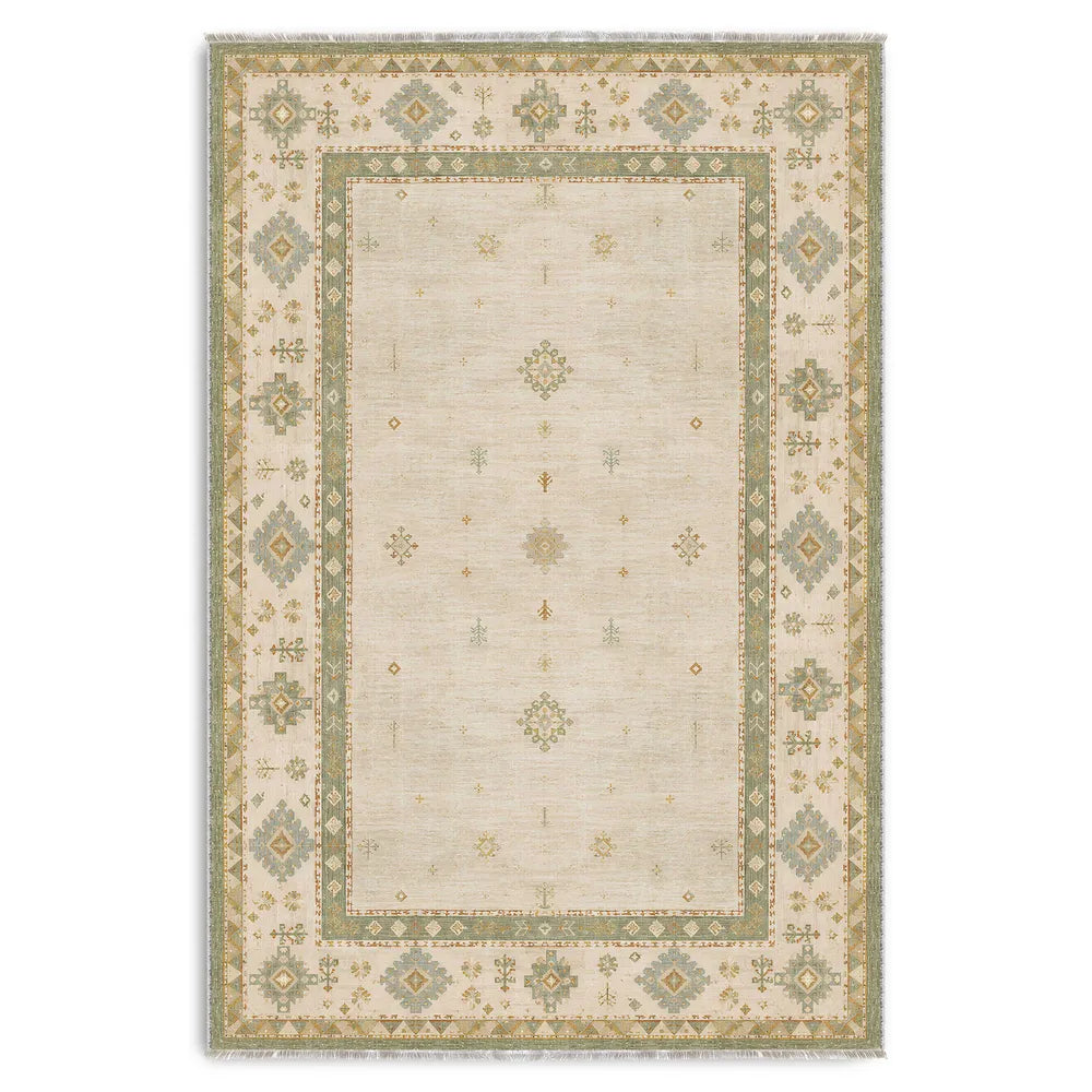 Tapis Ethnique Crème et Blanc Lavable Aline, vue 10