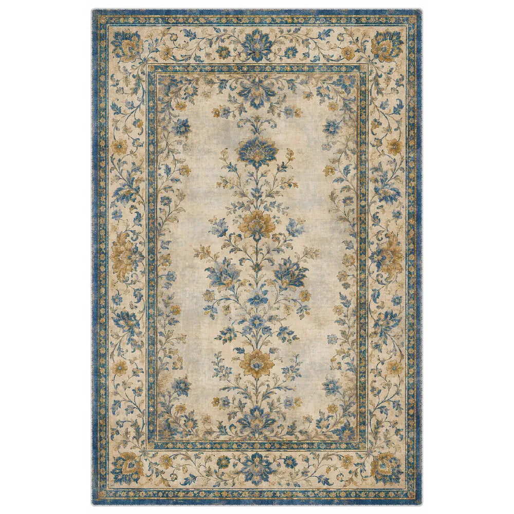 Tapis Géométrique Moderne Crème et Blanc Lavable Cécilia, vue 10