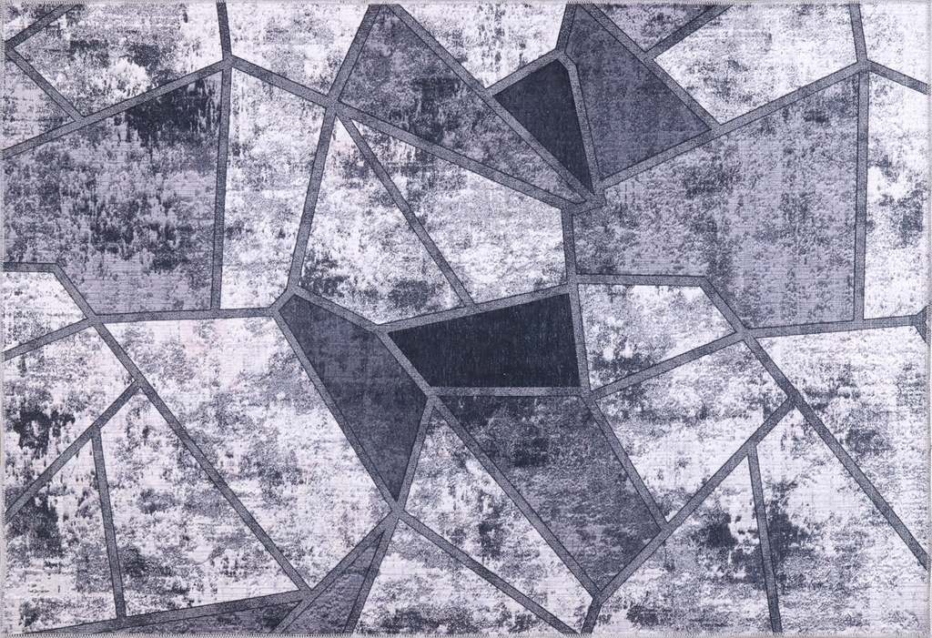 Tapis Abstrait Gris Lavable Isée, vue principale