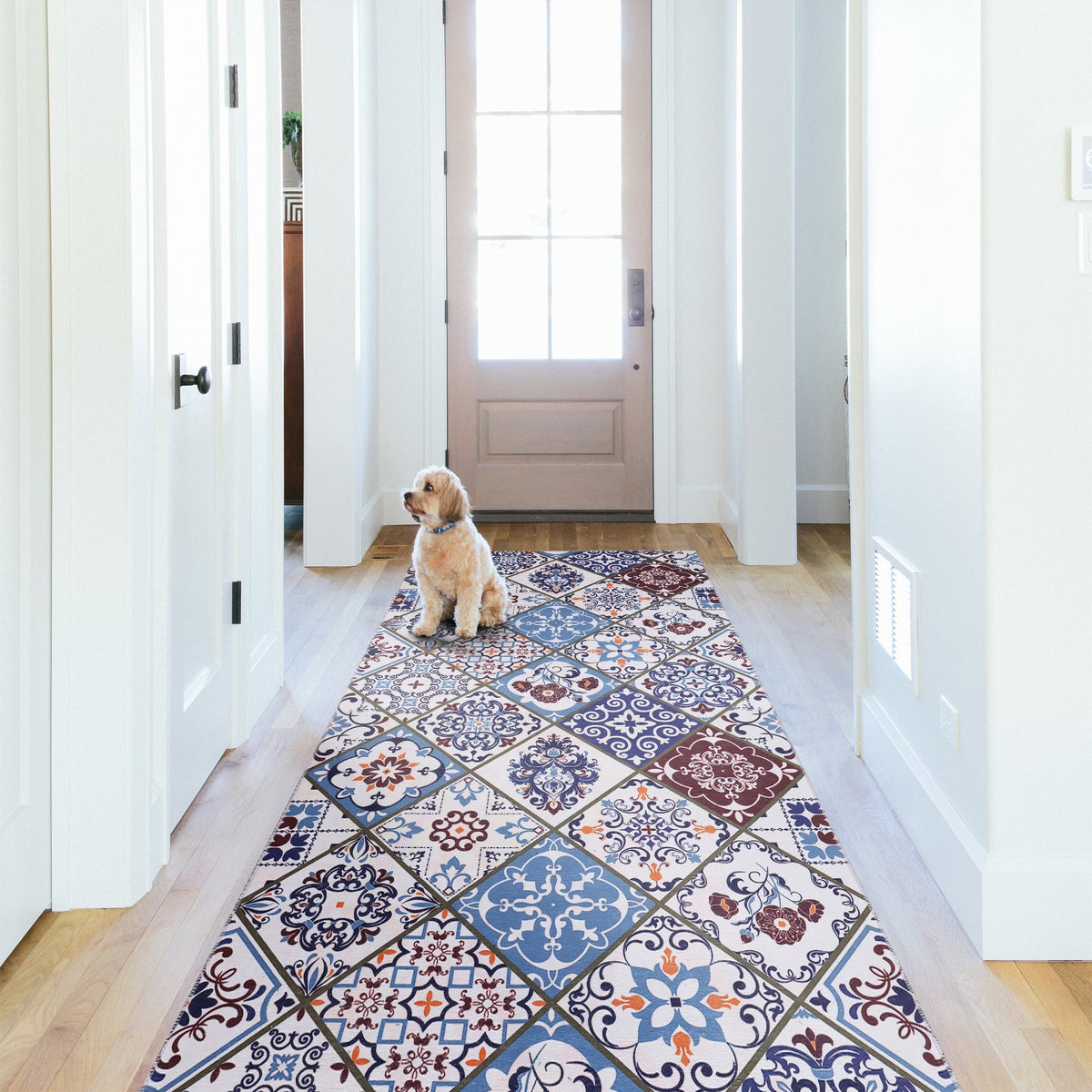 Tapis Ethnique Crème et Blanc Lavable Solveig, vue 4
