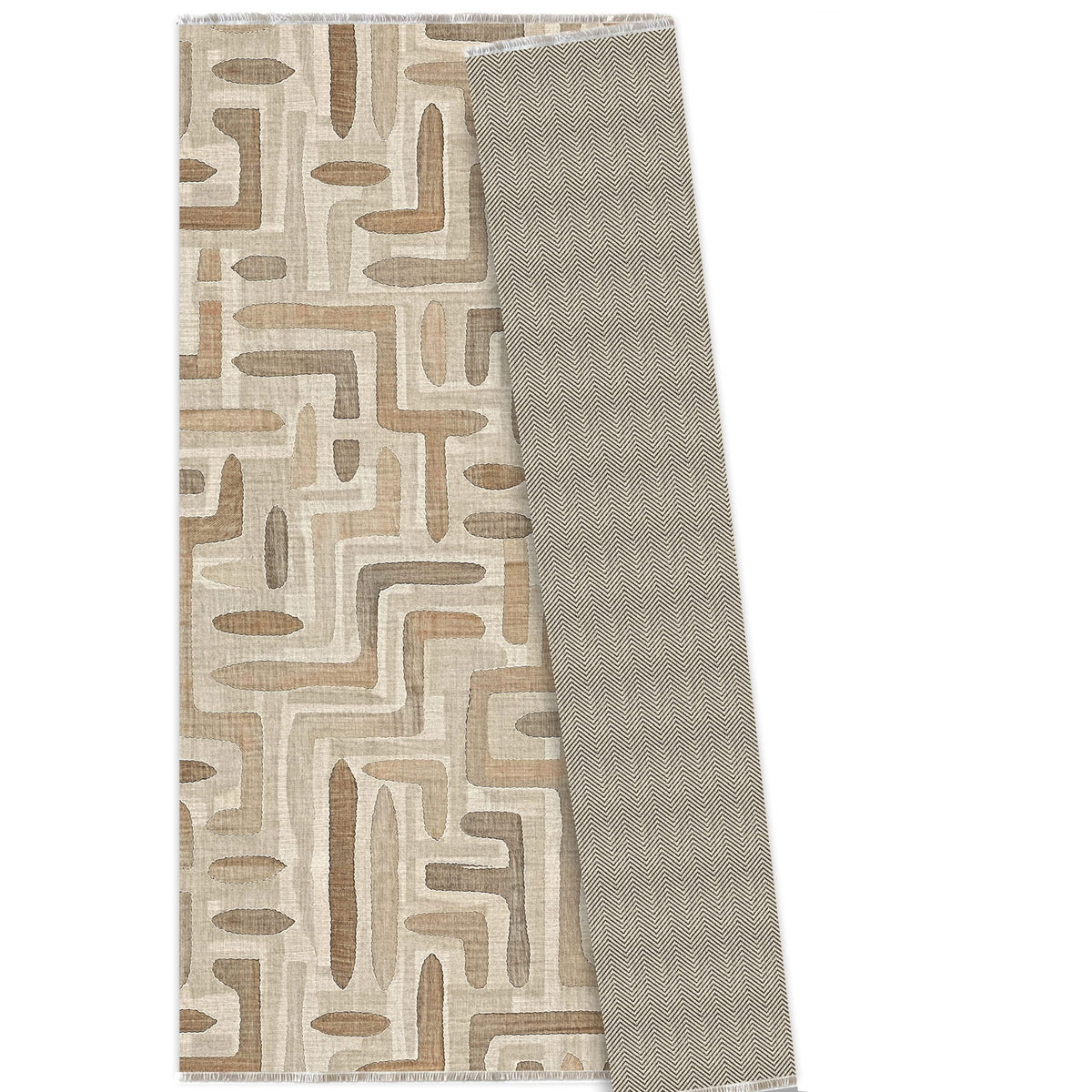 Tapis Géométrique Moderne Bleu Marine Lavable Maeva, vue 7