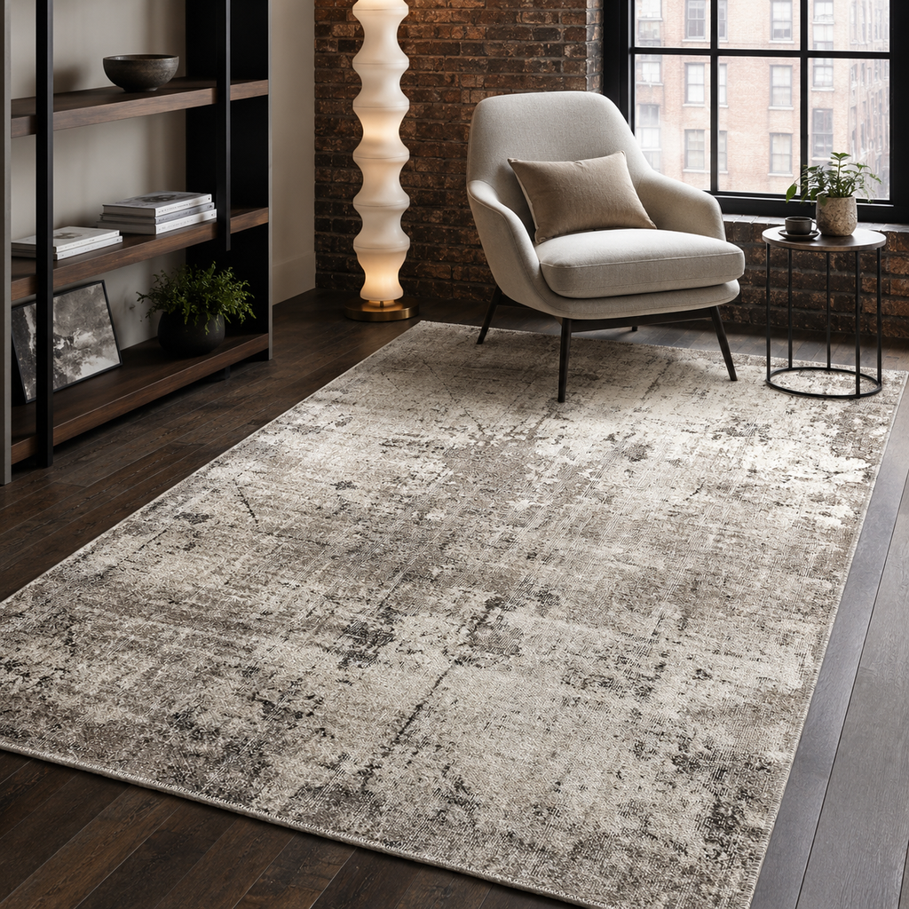 Tapis Vintage Bleu Marine Lavable Domitille, vue 7
