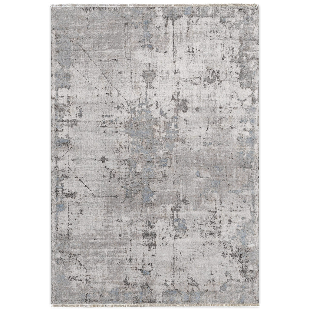 Détail du motif du tapis vintage bleu marine lavable Cassiopée