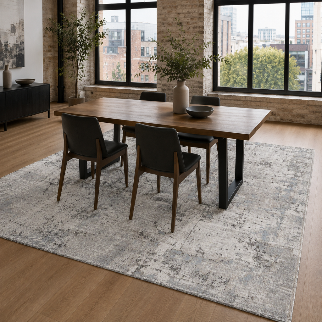 Tapis Vintage Bleu Marine Lavable Cassiopée, vue 6