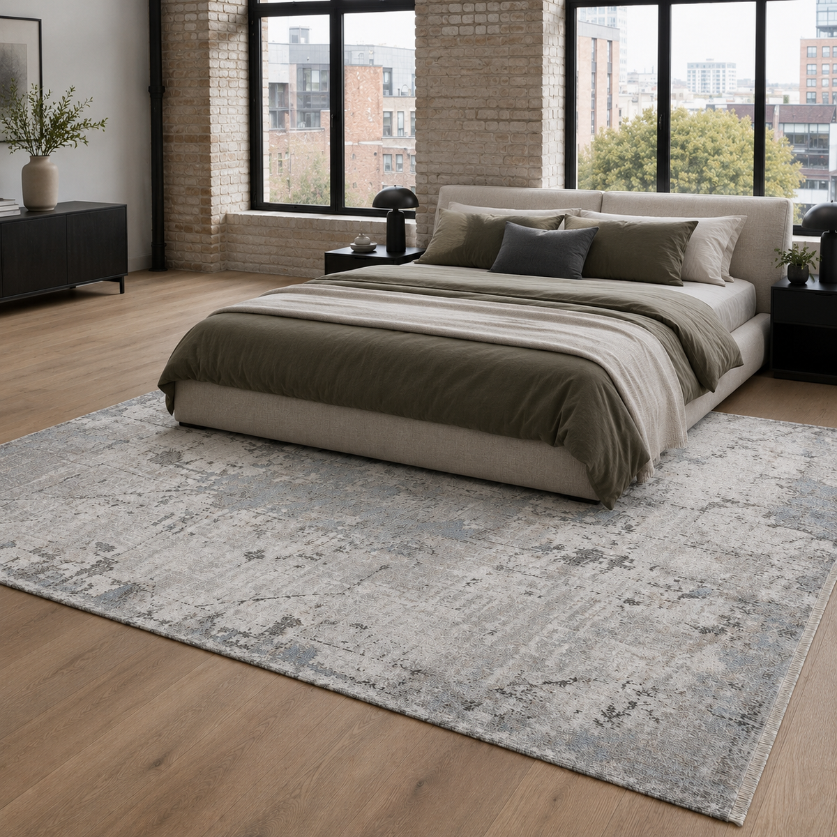 Tapis Vintage Bleu Marine Lavable Cassiopée, vue 7
