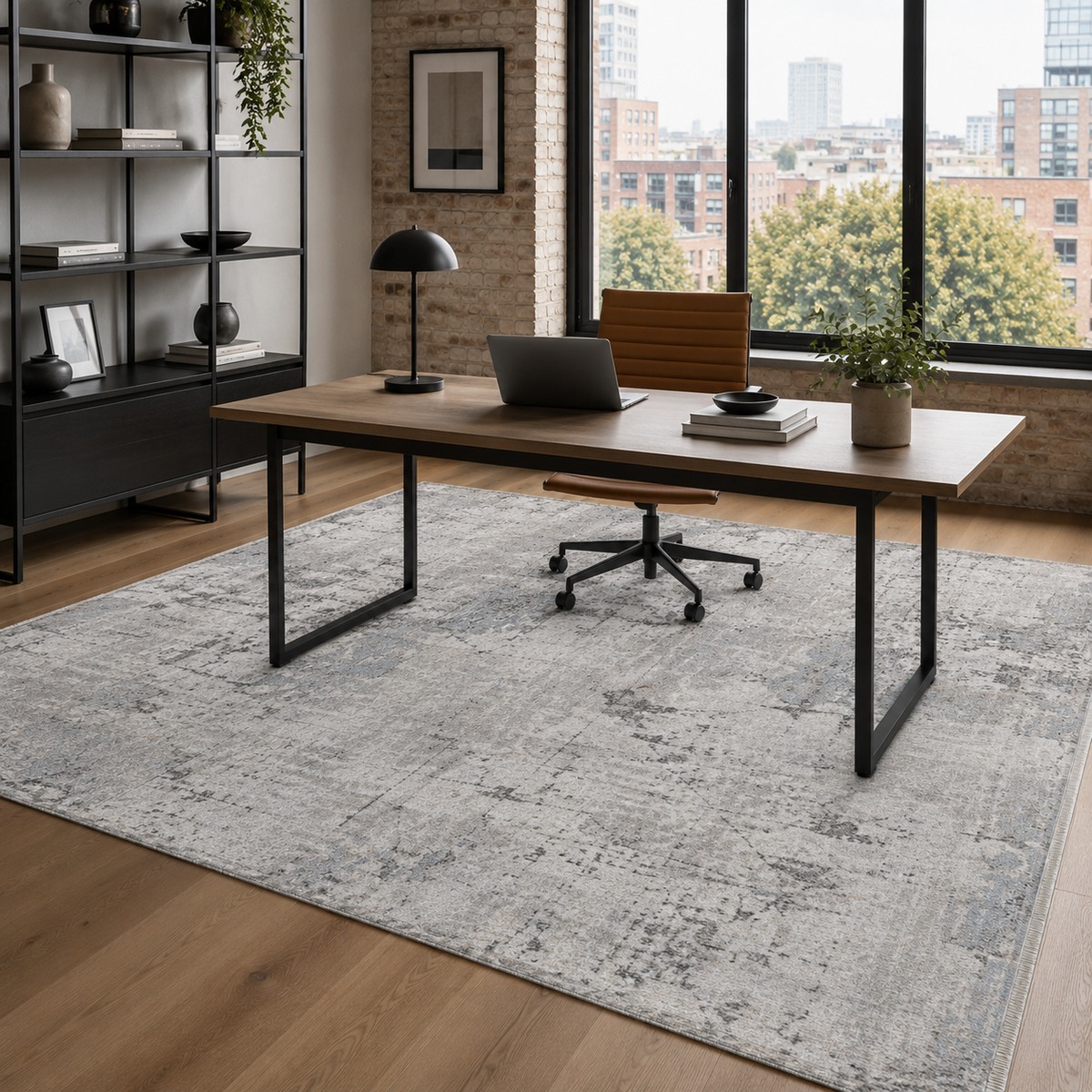 Tapis Vintage Bleu Marine Lavable Cassiopée, vue 8