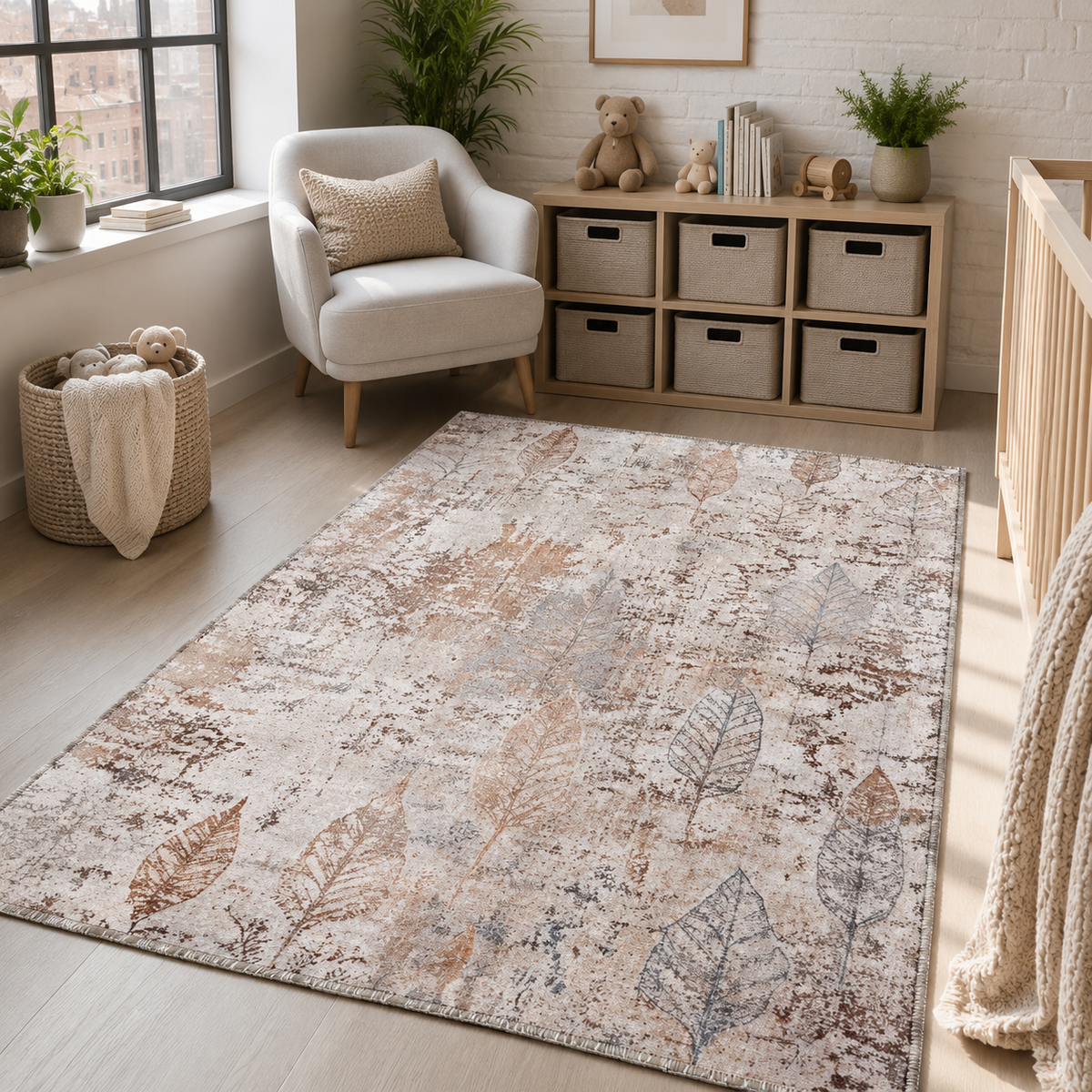 Tapis Géométrique Moderne Bleu Marine Lavable Stella, vue 6