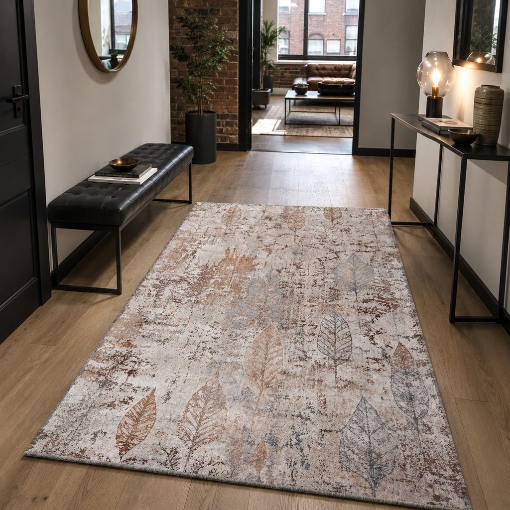 Tapis Géométrique Moderne Bleu Marine Lavable Stella, vue 8