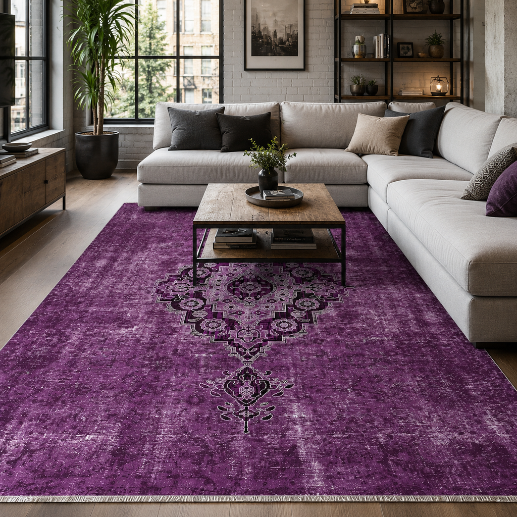Tapis Ethnique Vintage Gris Lavable Alizée, vue 10