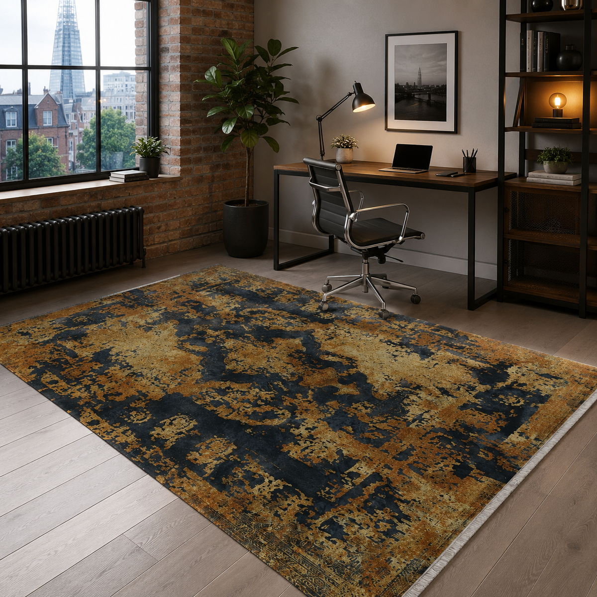 Tapis Vintage Gris Lavable Carmen, vue 6