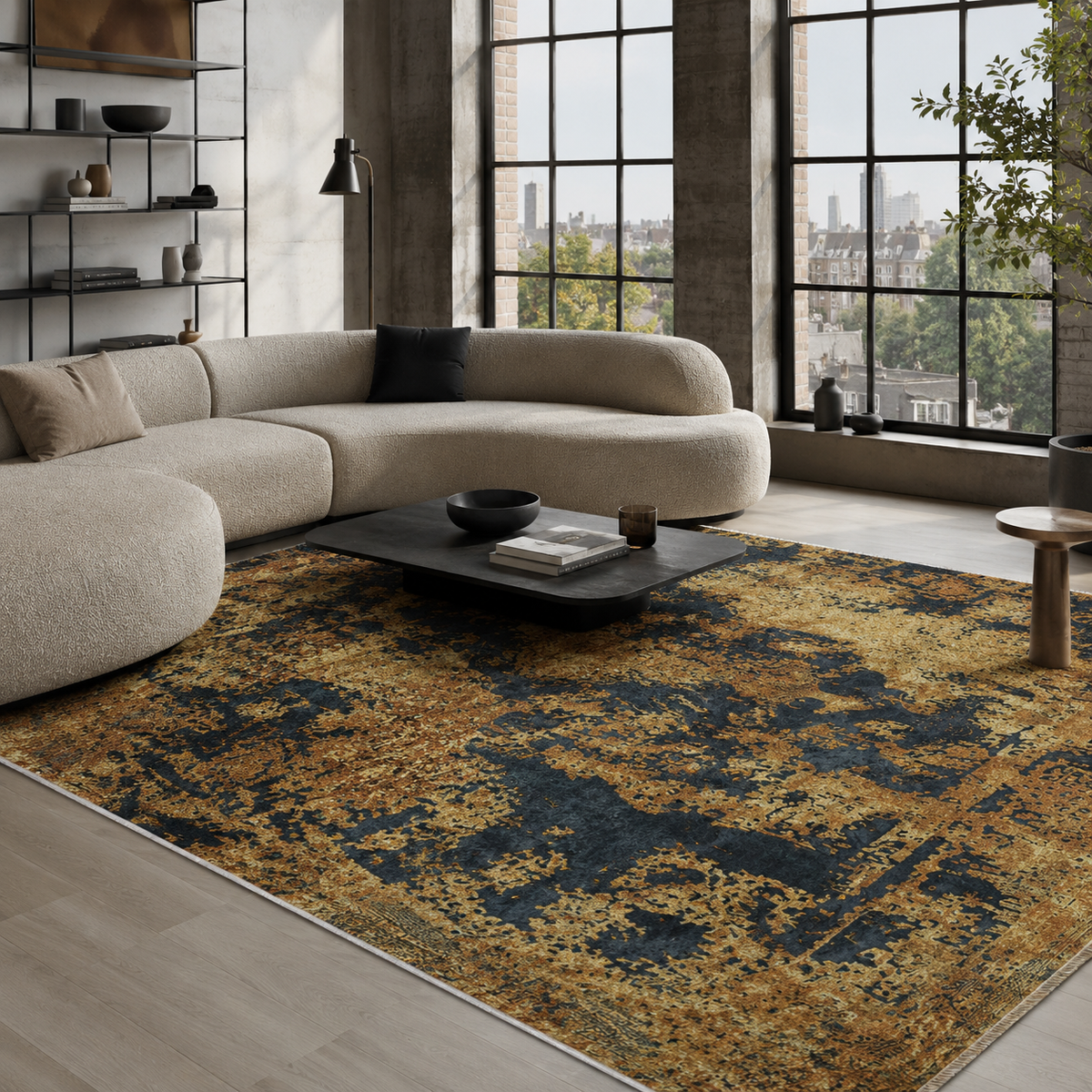 Tapis Vintage Gris Lavable Carmen, vue 7