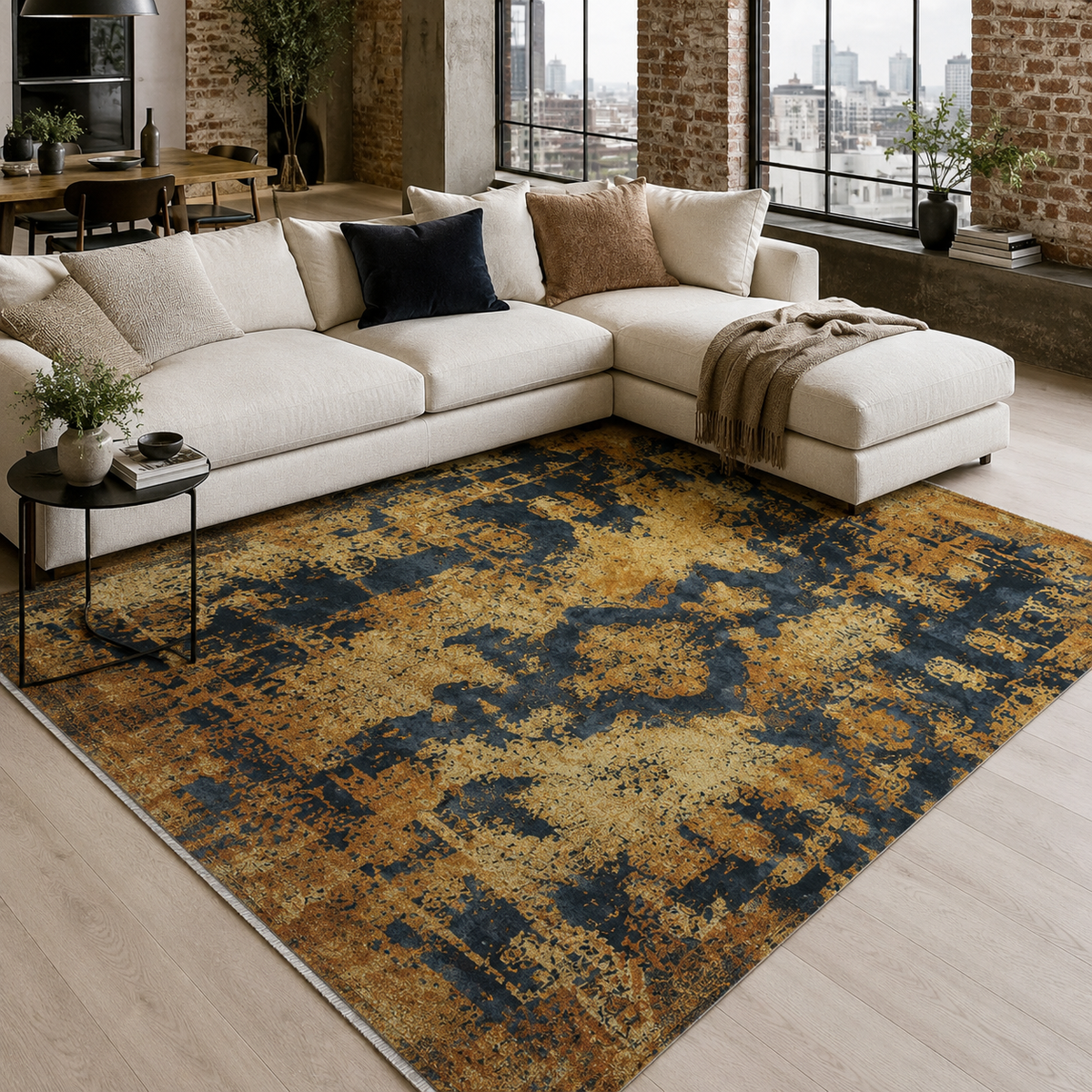Tapis Vintage Gris Lavable Carmen, vue 10