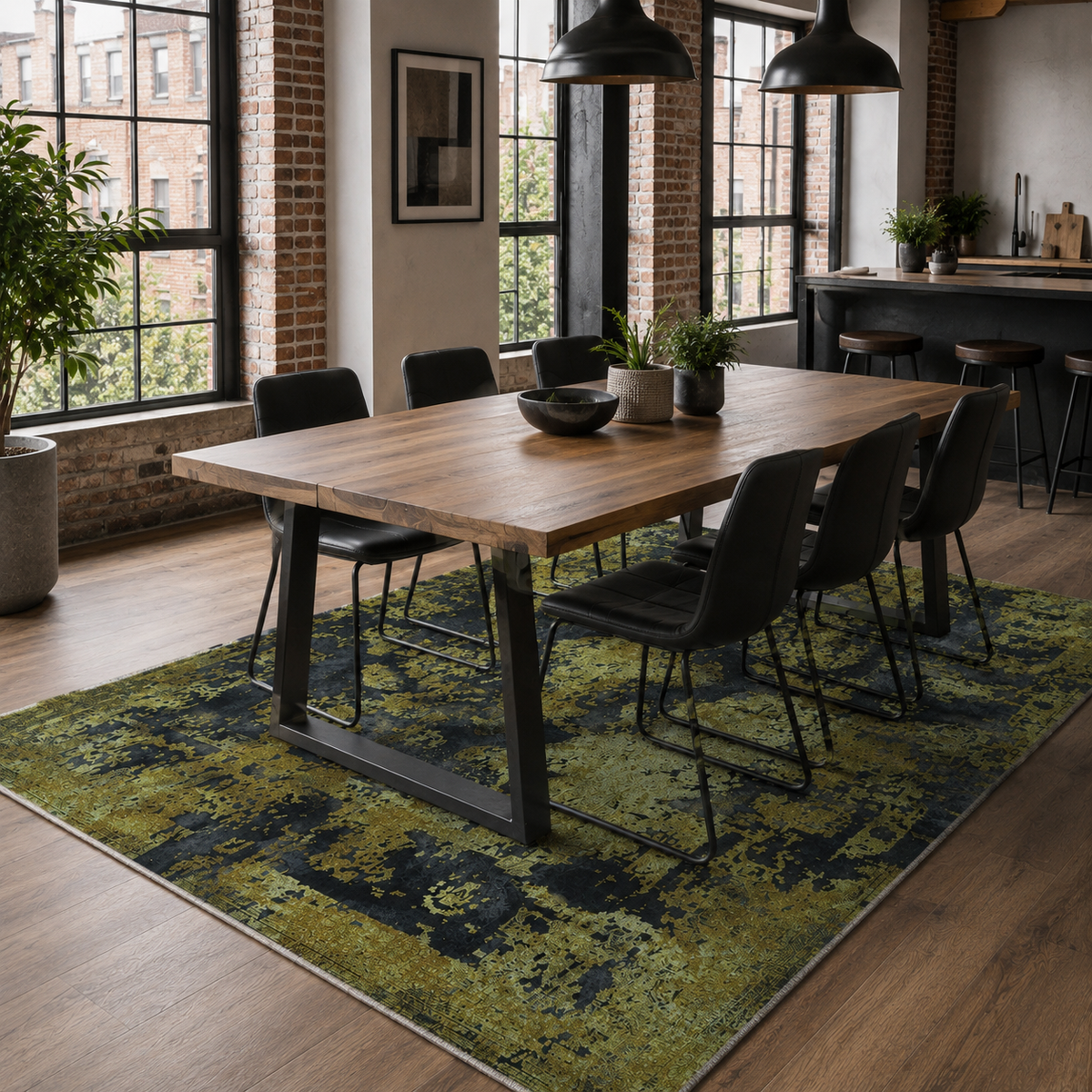 Tapis Vintage Gris Lavable Lima, vue 4