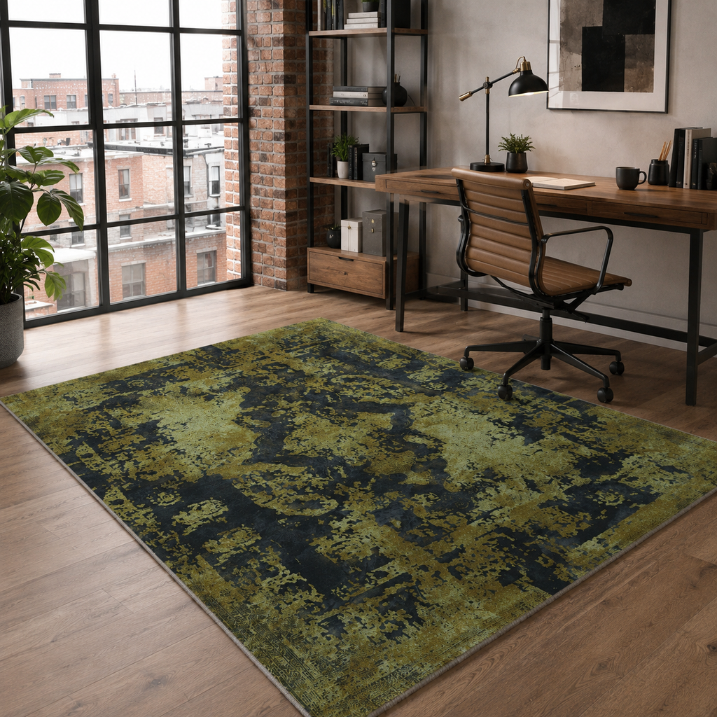 Tapis Vintage Gris Lavable Lima, vue 5
