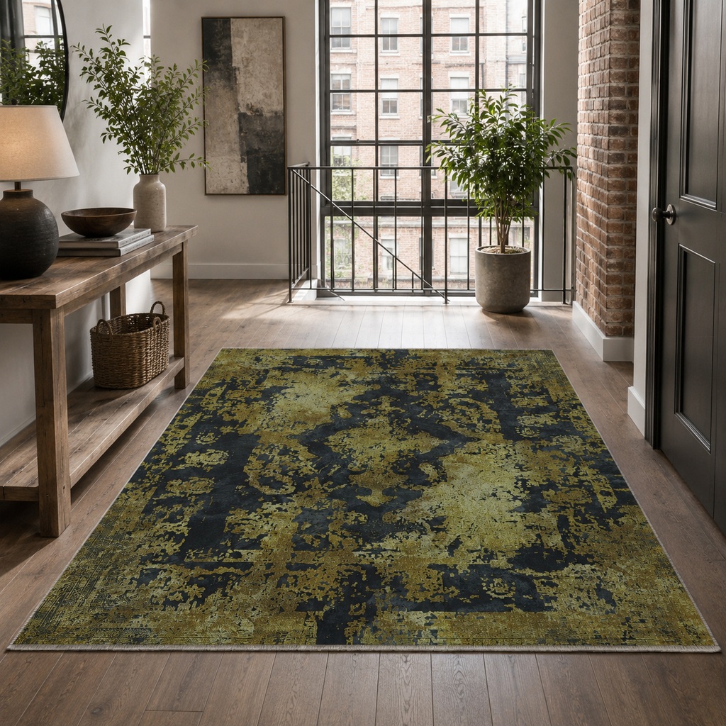 Tapis Vintage Gris Lavable Lima, vue 6
