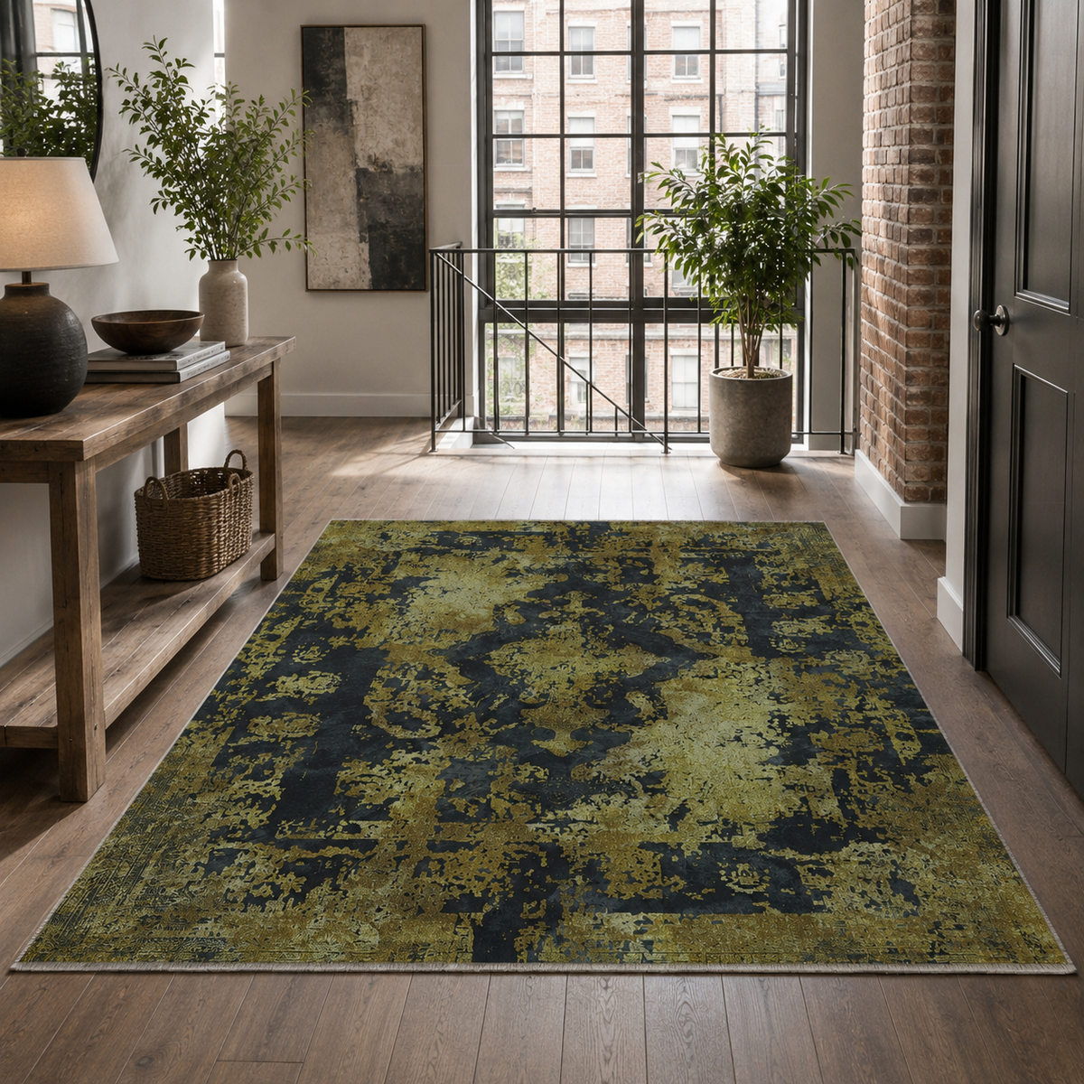 Tapis Vintage Gris Lavable Lima, vue 6