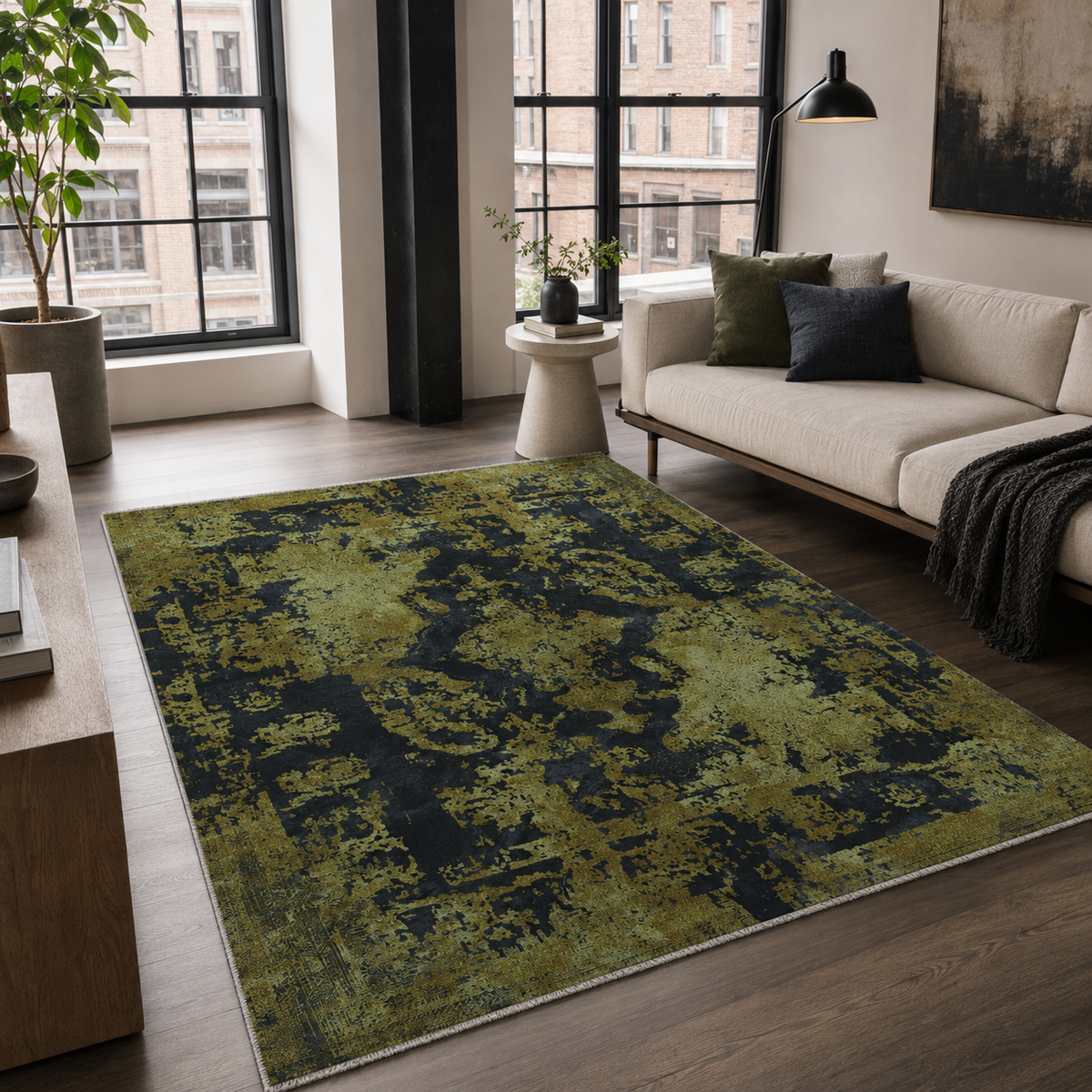 Tapis Vintage Gris Lavable Lima, vue 9