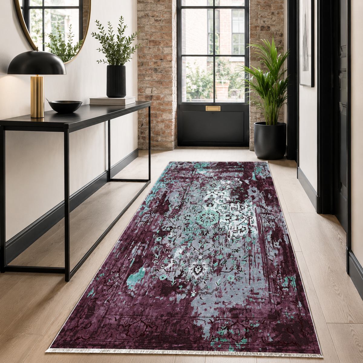 Tapis Vintage Gris Lavable Sora, vue 10