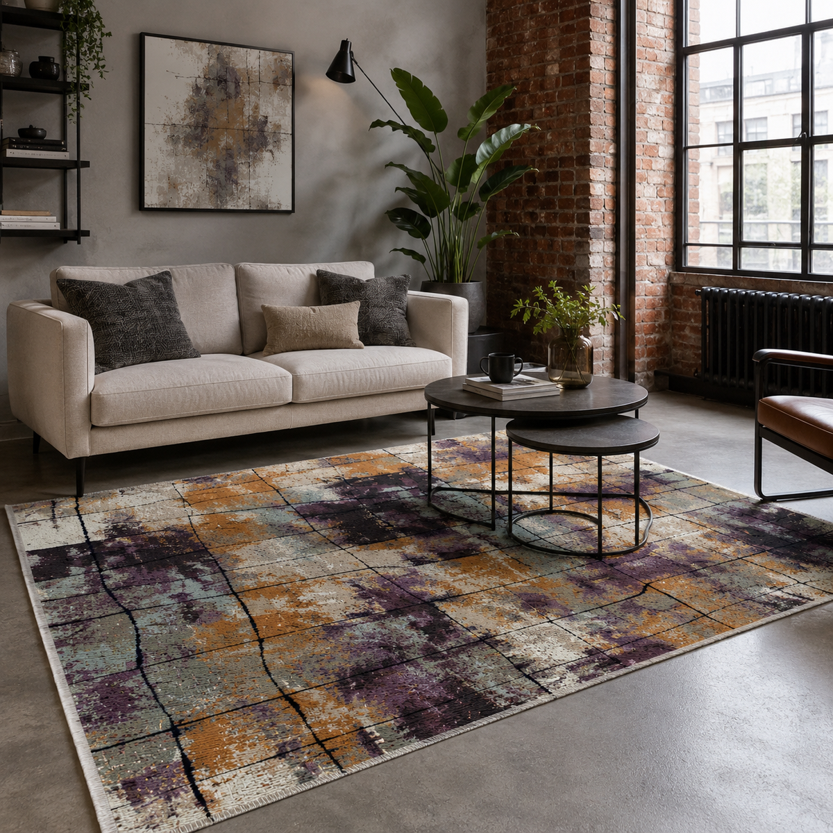 Tapis Moderne Gris Lavable Pauline, vue 10