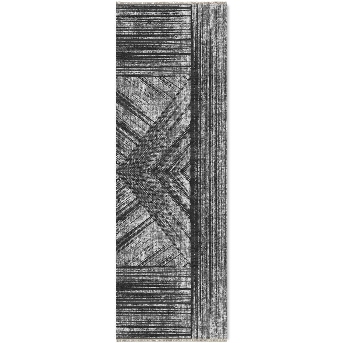 Détail du motif du tapis moderne gris lavable Isaline