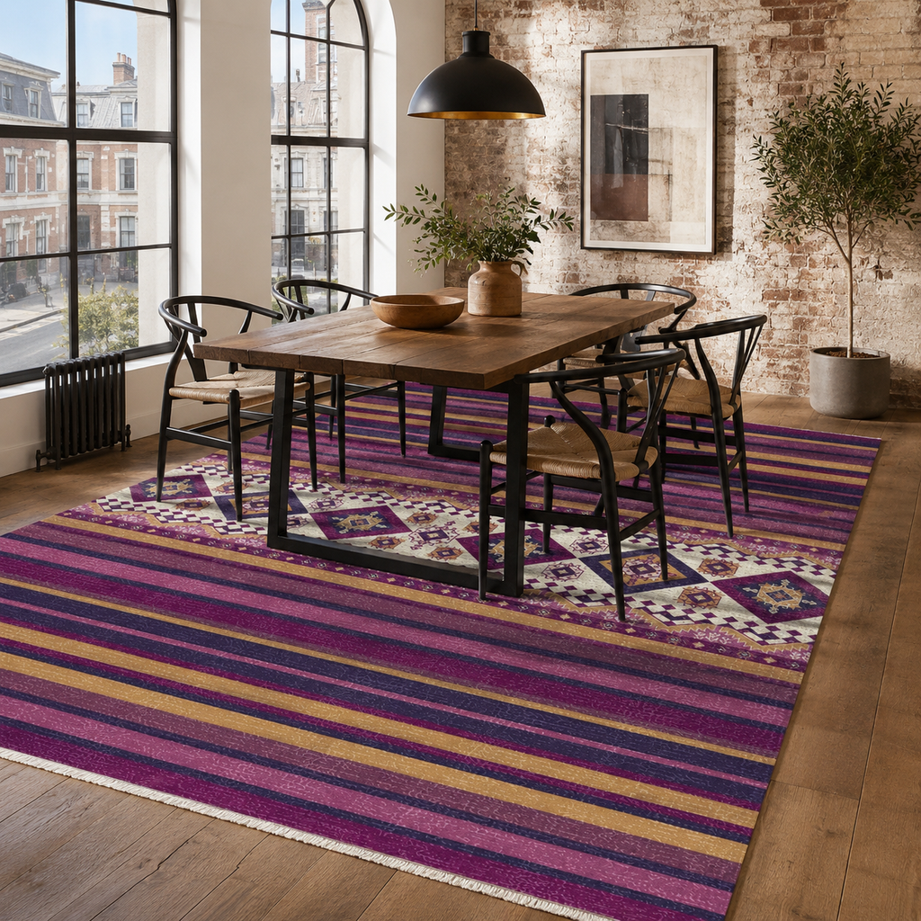 Tapis Ethnique Gris Lavable Ilona, vue 5