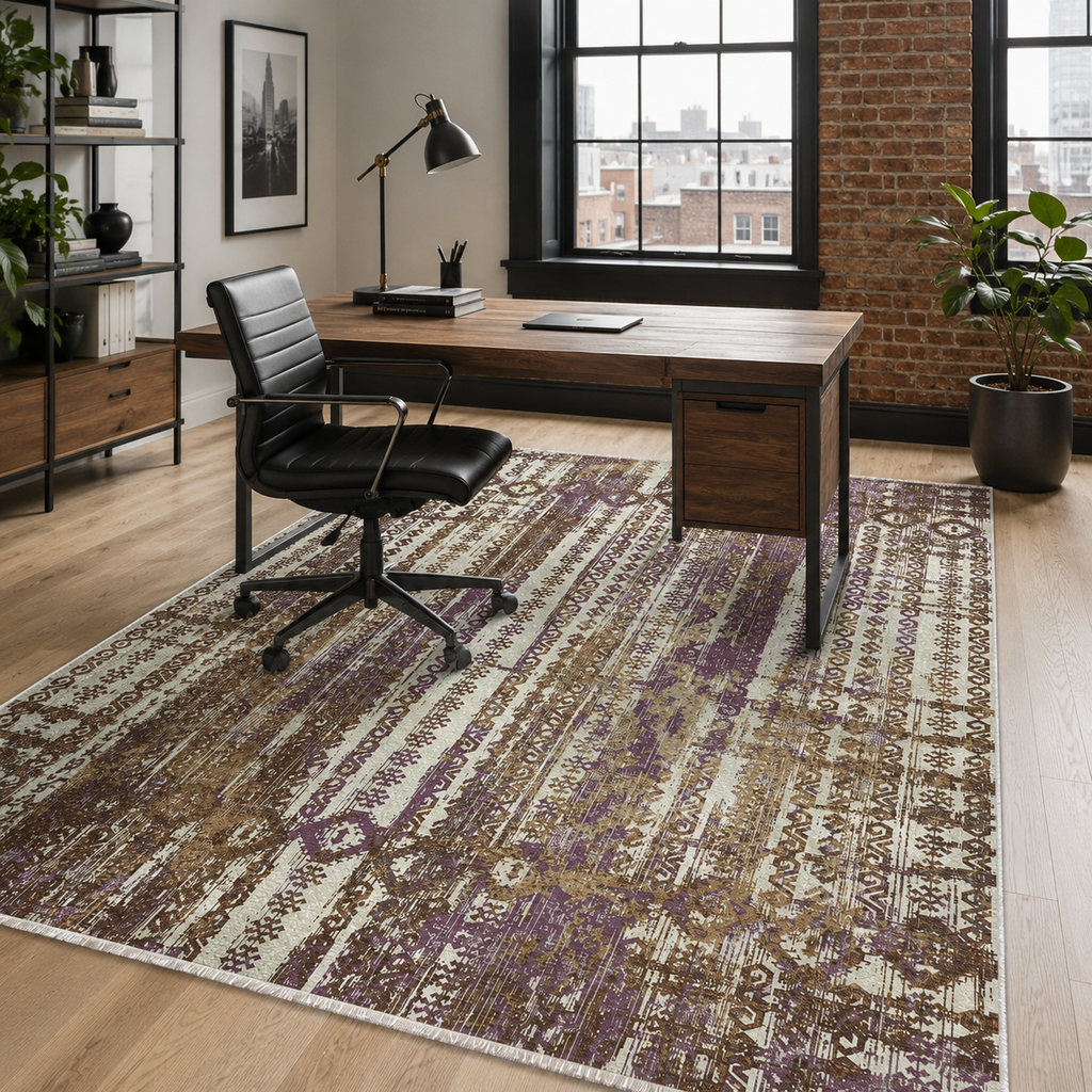 Tapis Ethnique Gris Lavable Constance, vue 4