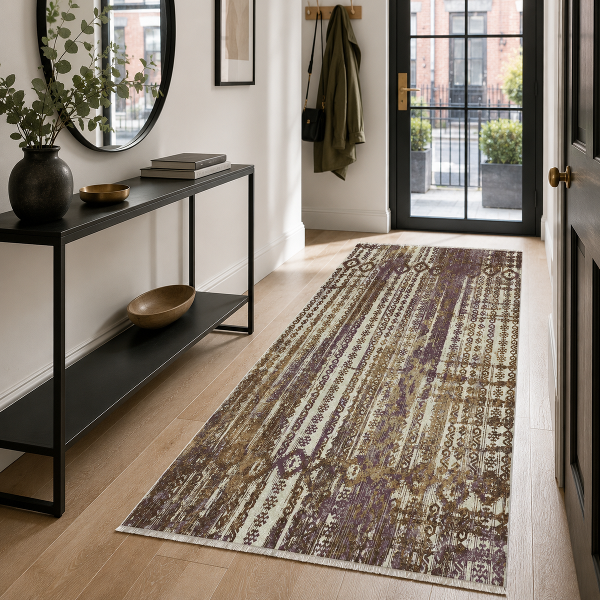 Tapis Ethnique Gris Lavable Constance, vue 8