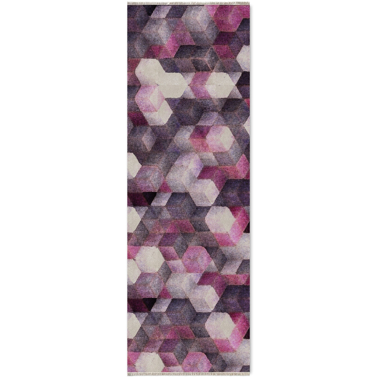 Détail du motif du tapis moderne gris lavable Quitterie