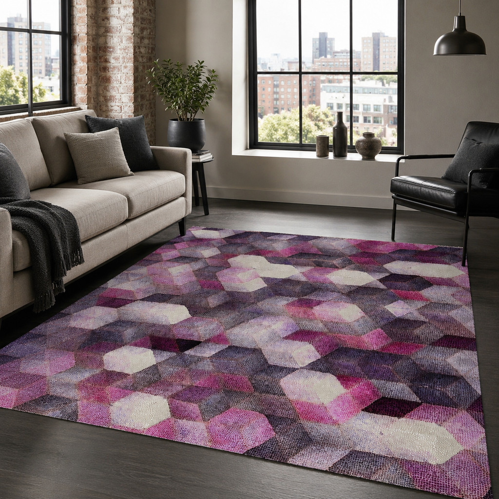 Tapis Moderne Gris Lavable Quitterie, vue 3